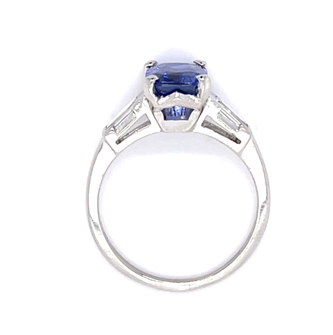 2.62ct Ceylon No Heat Sapphire (No Cert) PT Ring