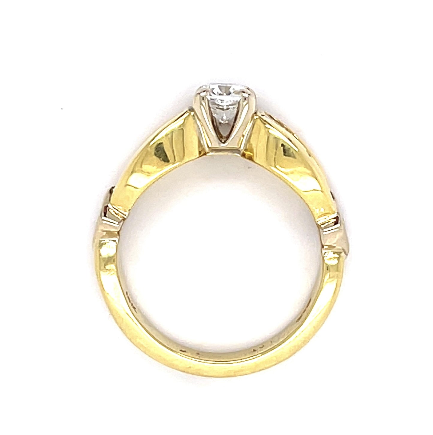 0.50ct Diamond Cushion &  1.20ctw Diamond Princess Cut PT/18K Yellow Gold