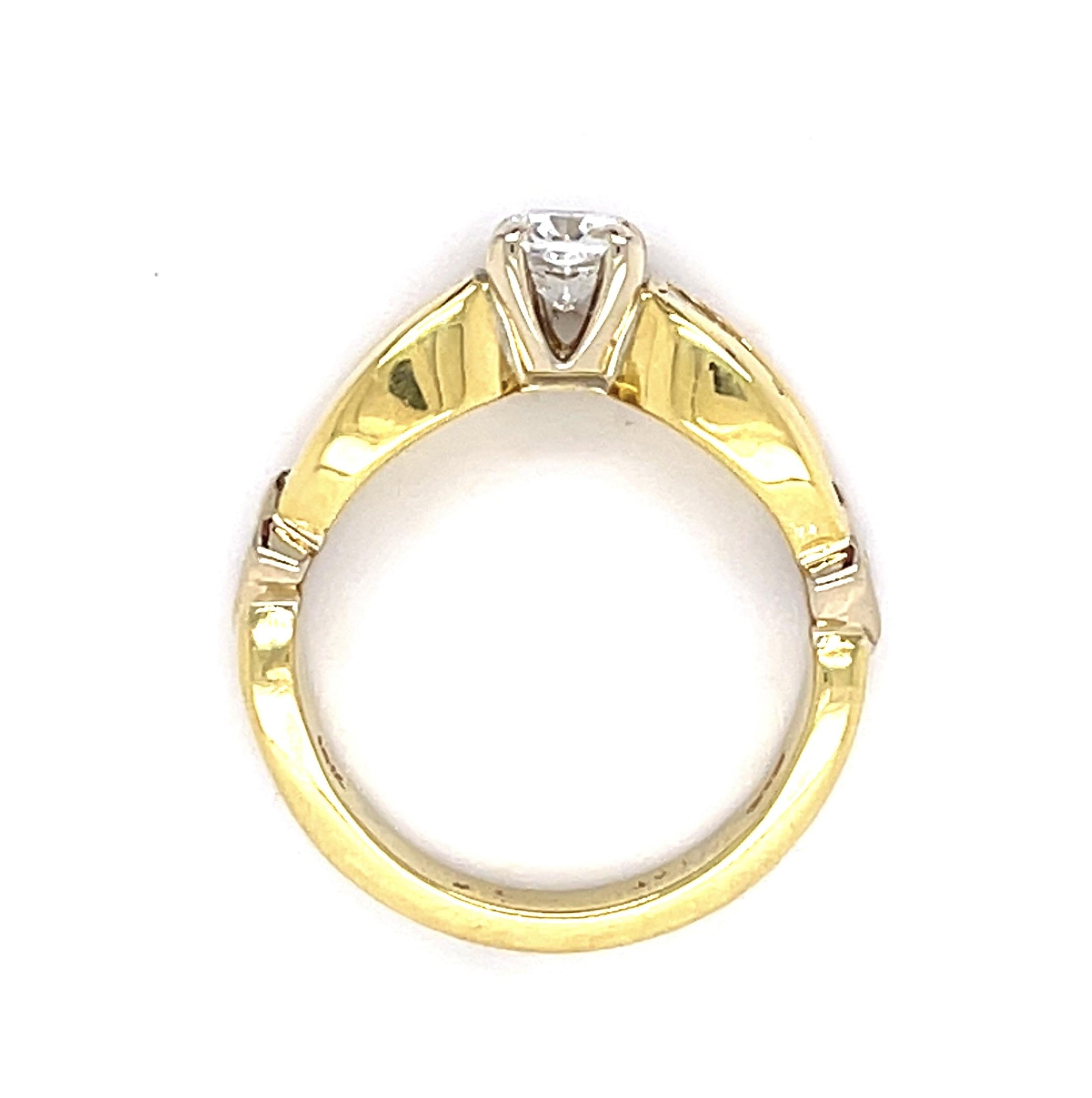 0.50ct Diamond Cushion &  1.20ctw Diamond Princess Cut PT/18K Yellow Gold