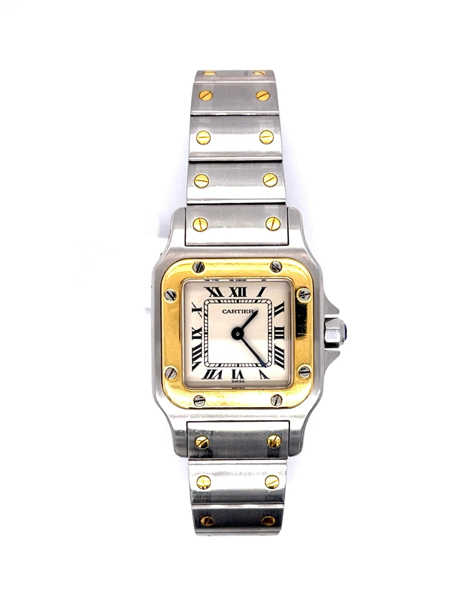 Cartier Santos Galbe SS/18KY Lady's Watch (Estate 1990s)