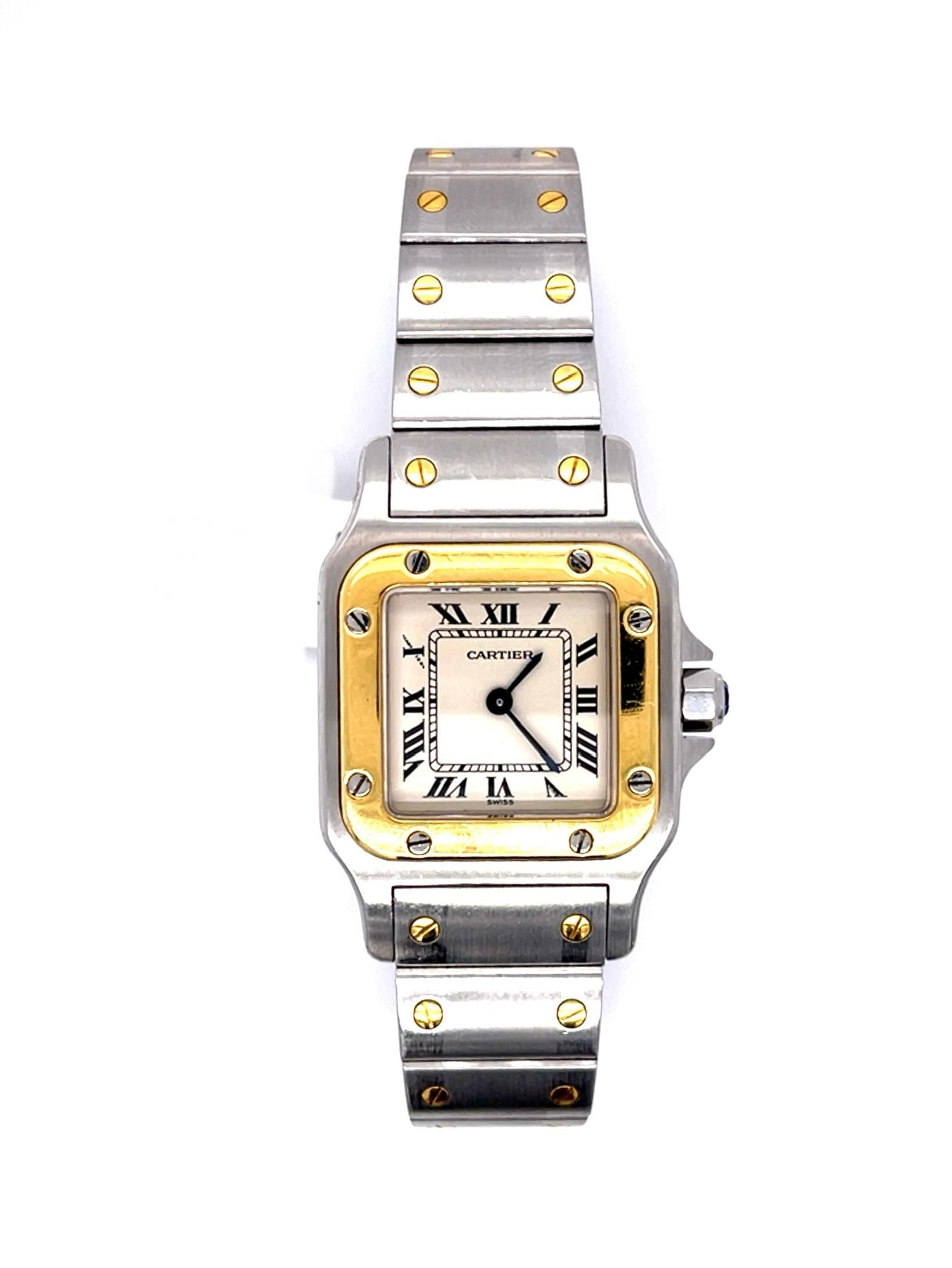 Cartier Santos Galbe SS/18KY Lady's Watch (Estate 1990s)