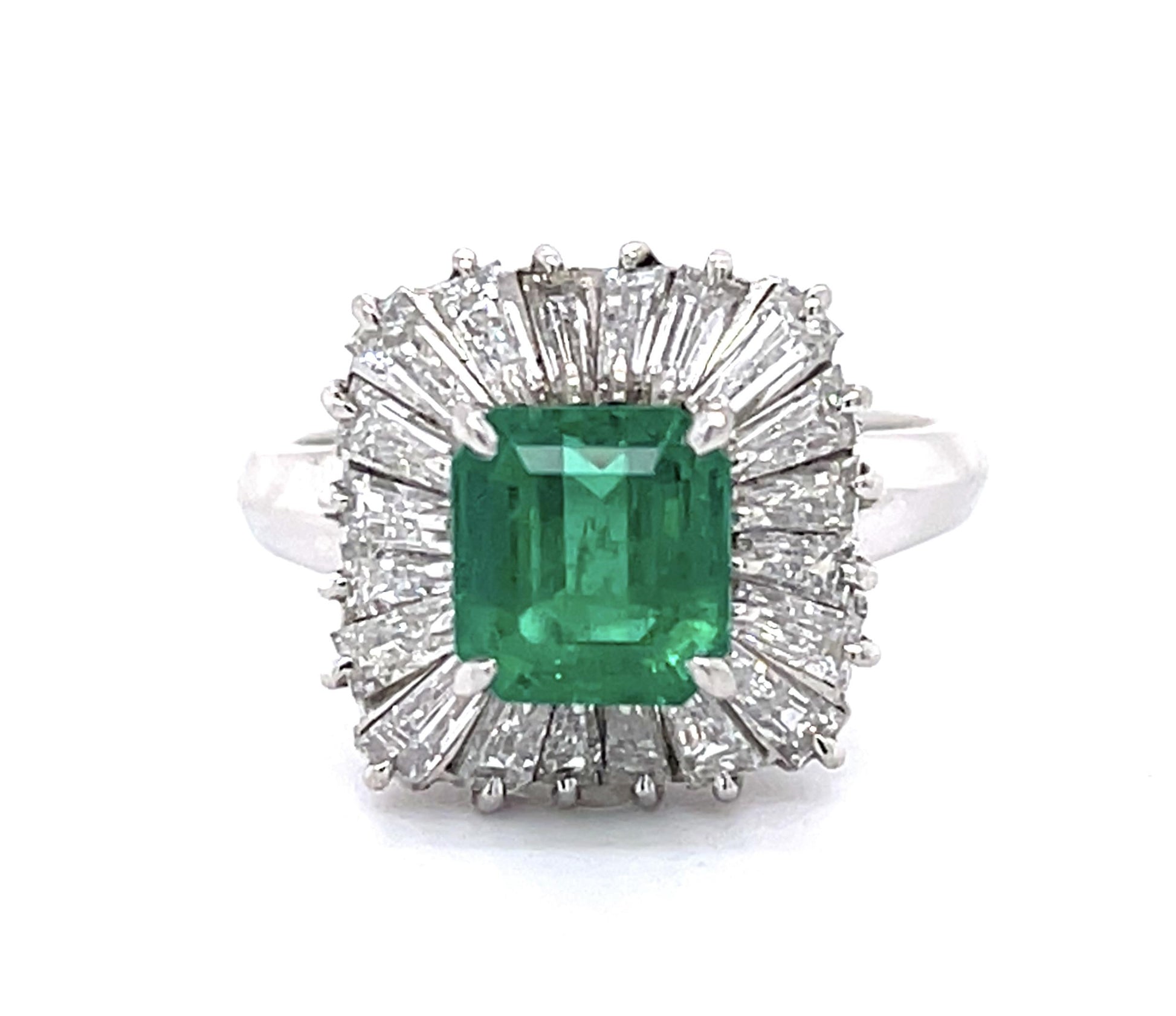 PT Emerald & Diamond Ring 1.45ct(em) 1.50ct twt(dia)