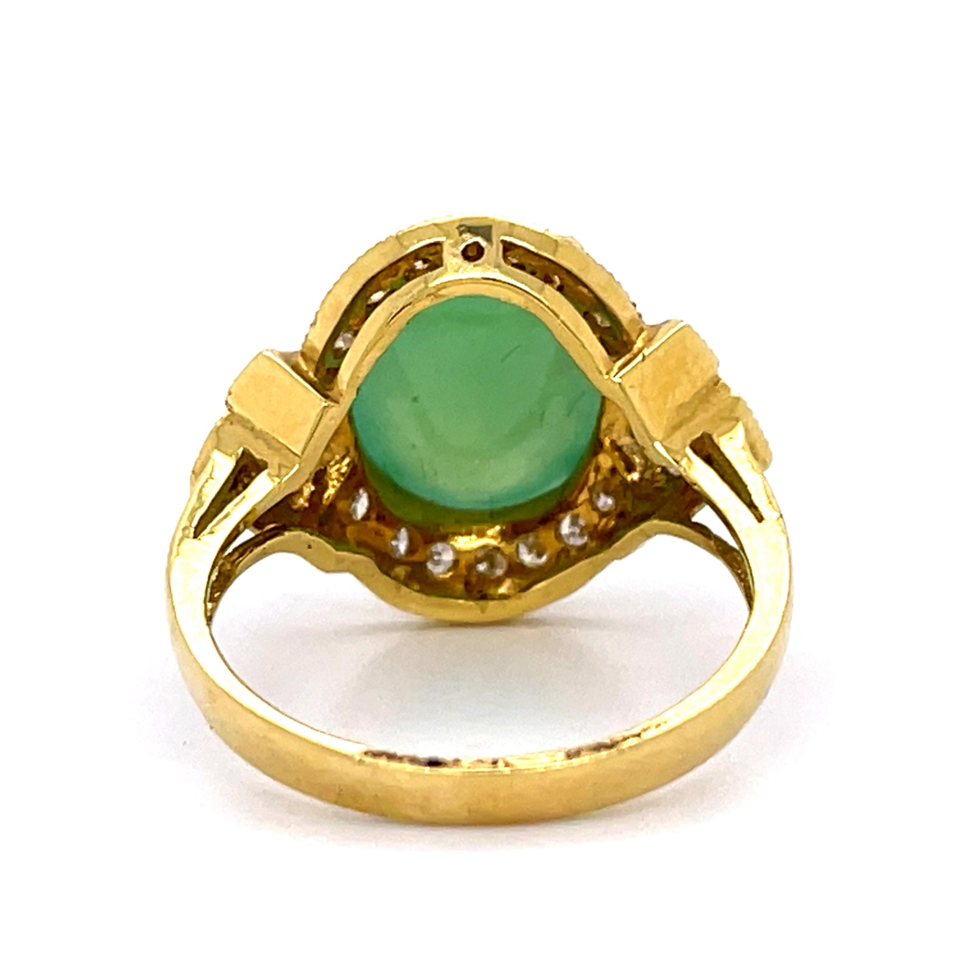 18KY Jade Burmese &  Diamond Ring 4.74ct(ja) 0.47ct twt(dia)
