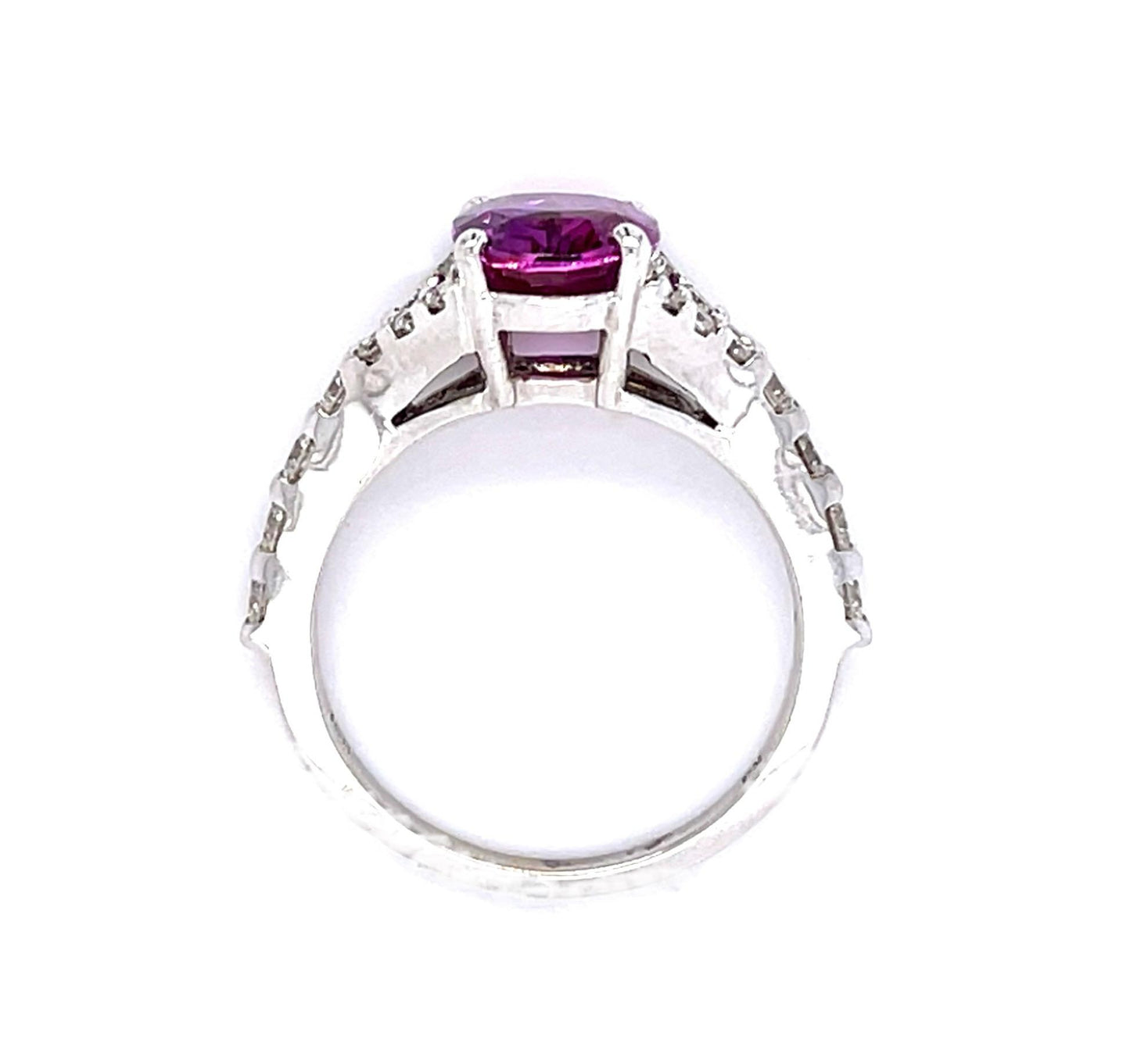 18KW Pink Sapphire &  Diamond Ring 2.52ct(sap) 0.84ct twt(dia) 5g ESTATE  Size 7