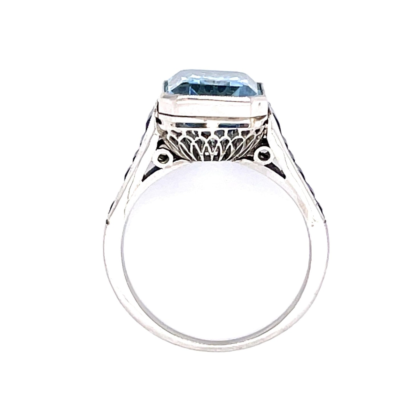 PL Aquamarine &  Sapphire Handmade Ring 5.2gr 4.25ct(aq) 3.00ct twt(sap)