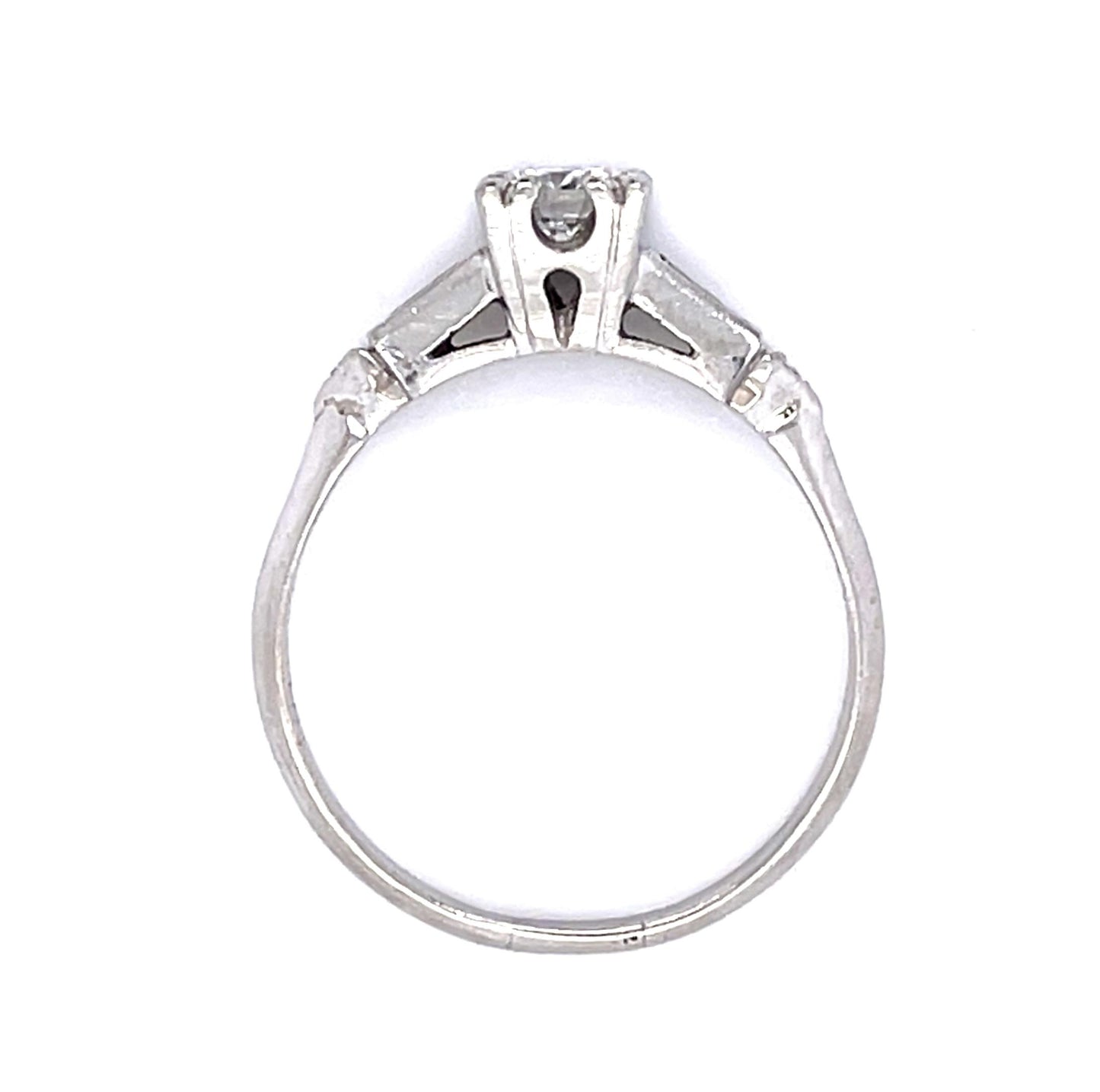 Original Art Deco .60ct Old European Diamond PT Ring (Vintage 1930s) .34ct SD