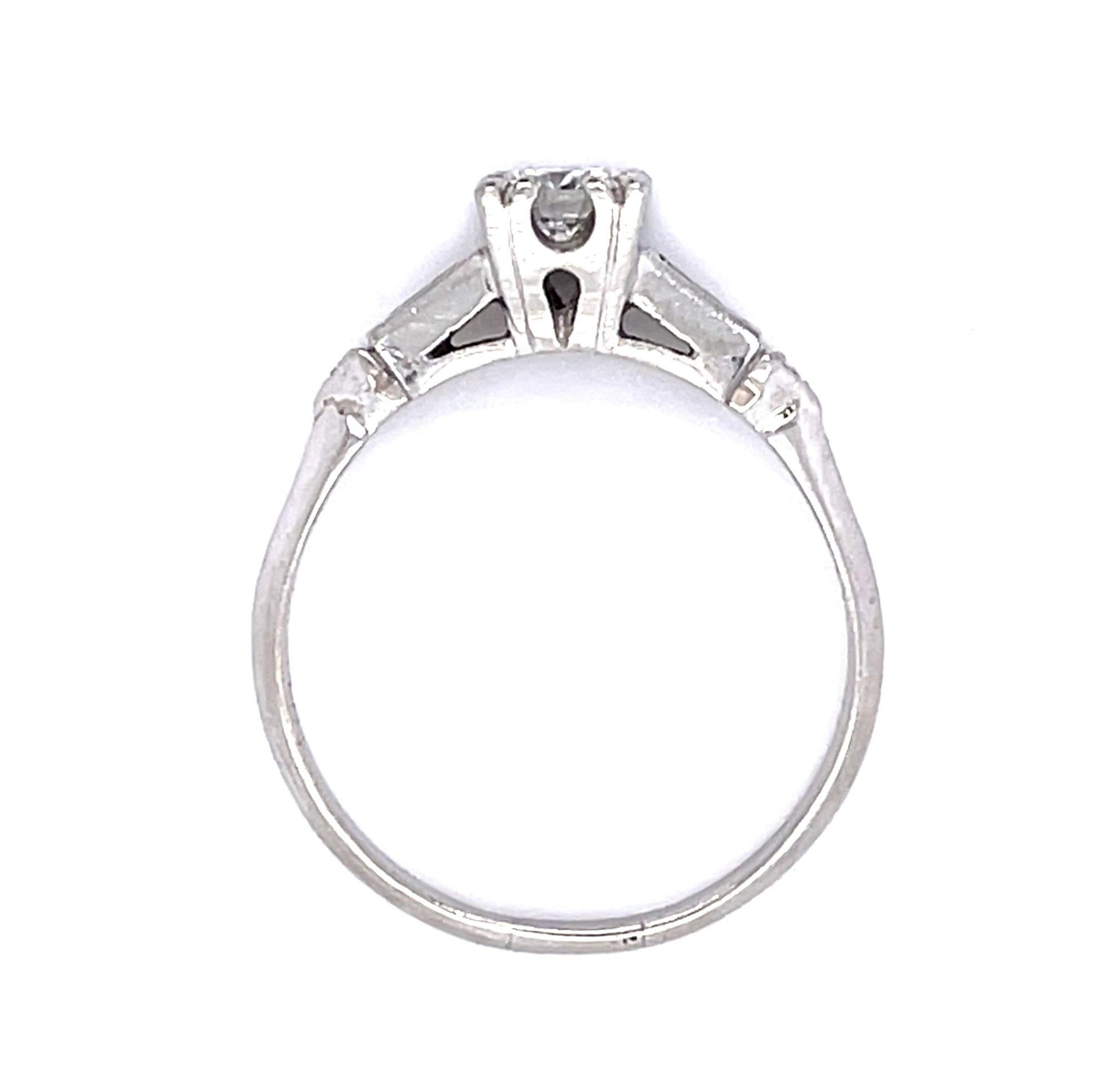 Original Art Deco .60ct Old European Diamond PT Ring (Vintage 1930s) .34ct SD