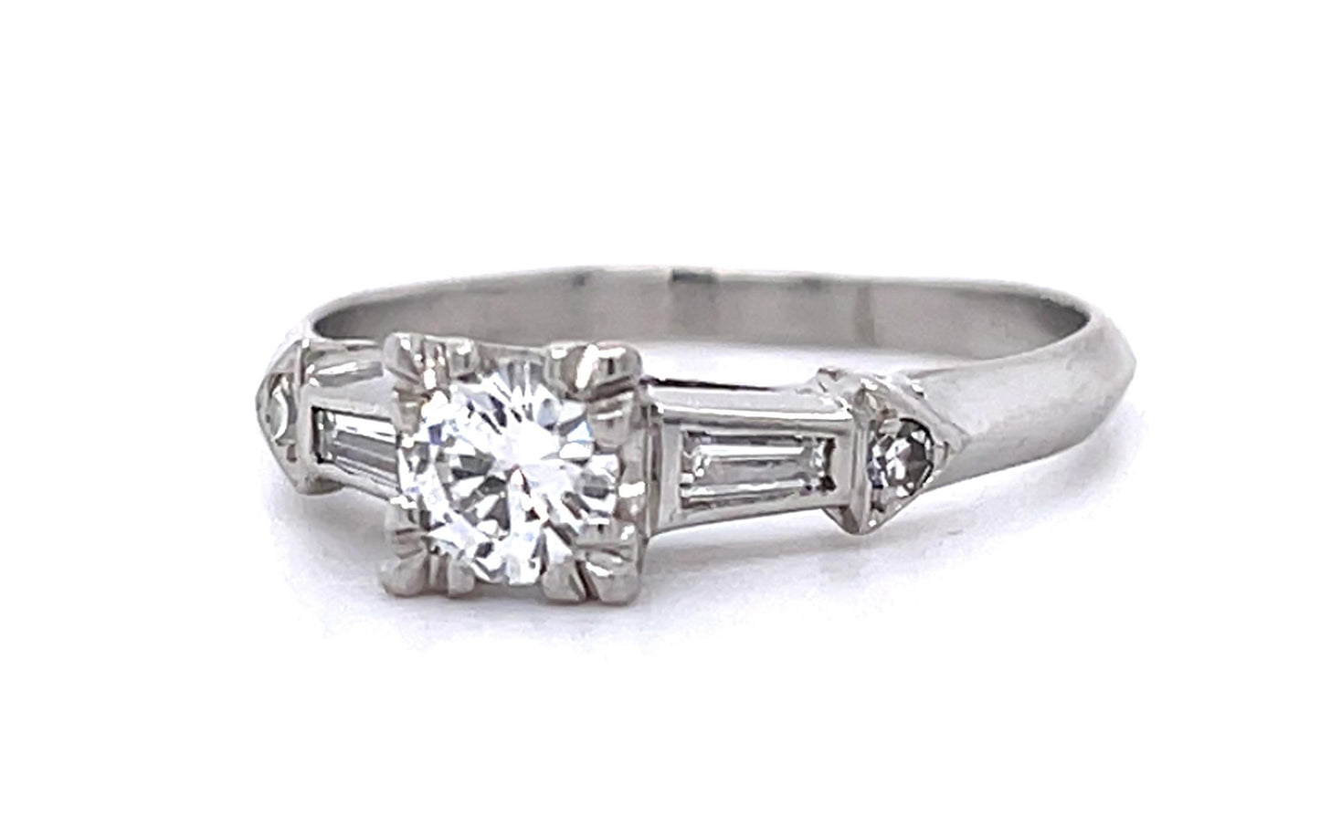 Original Art Deco .60ct Old European Diamond PT Ring (Vintage 1930s) .34ct SD