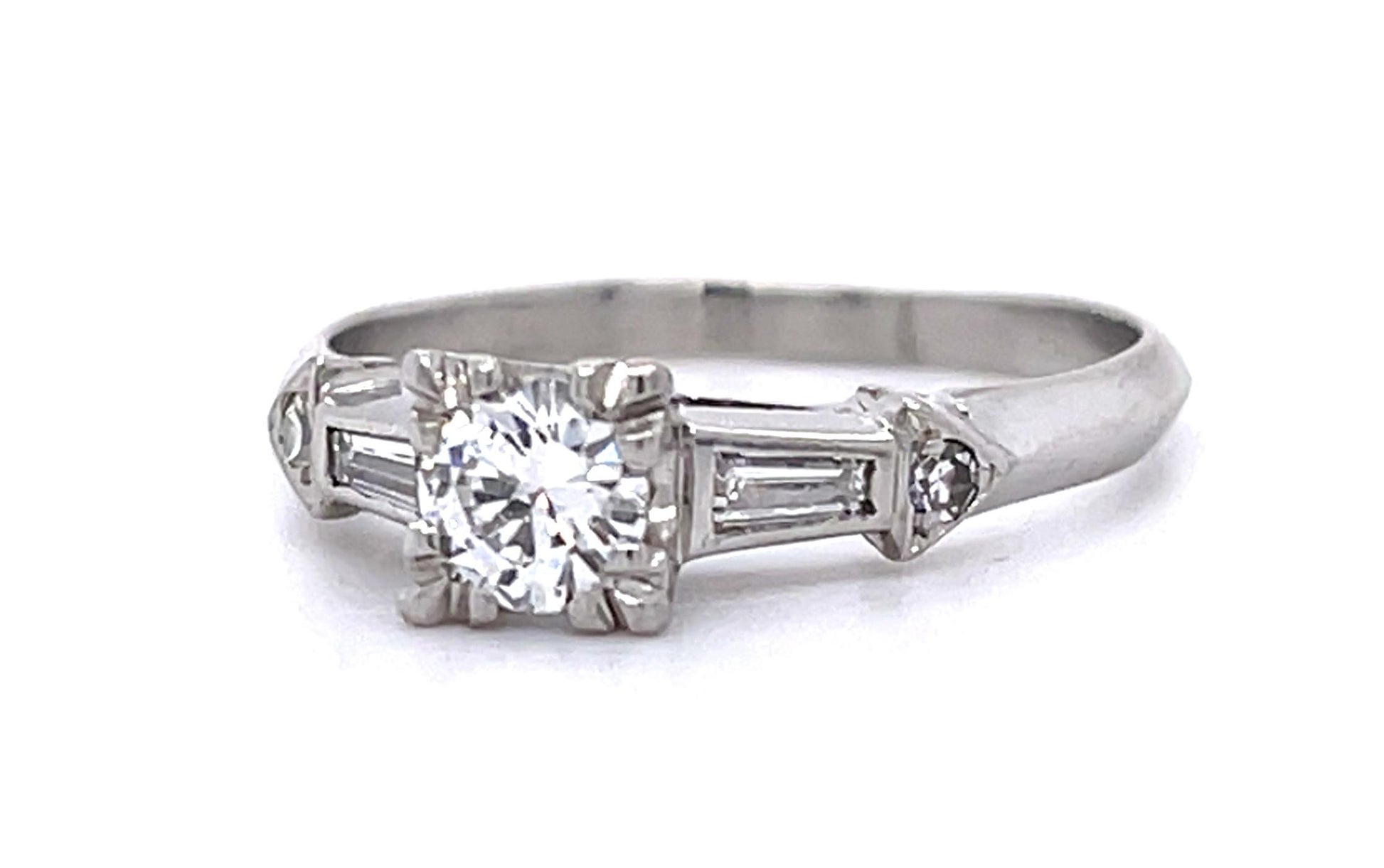 Original Art Deco .60ct Old European Diamond PT Ring (Vintage 1930s) .34ct SD