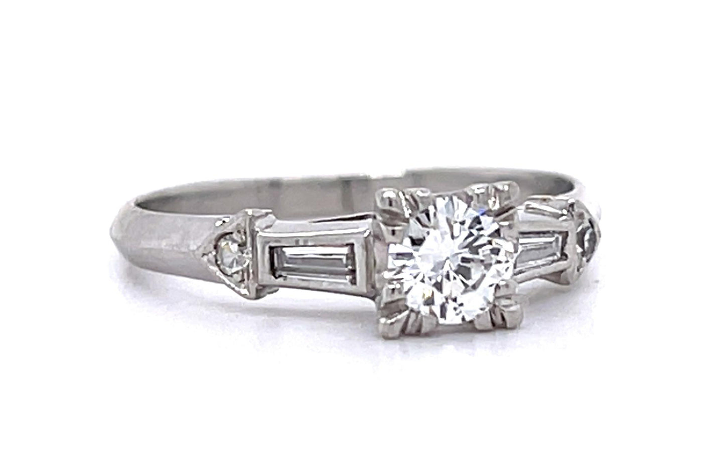 Original Art Deco .60ct Old European Diamond PT Ring (Vintage 1930s) .34ct SD