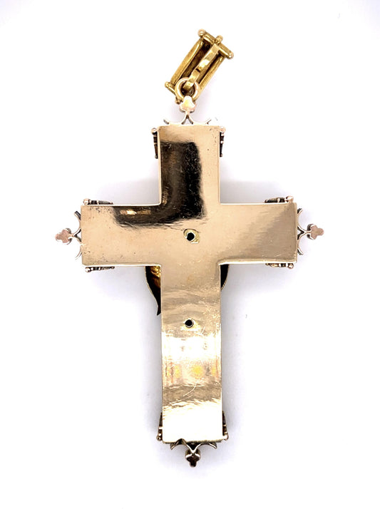 Original Victorian 14KY Cross Pendant (Antique 1860s)