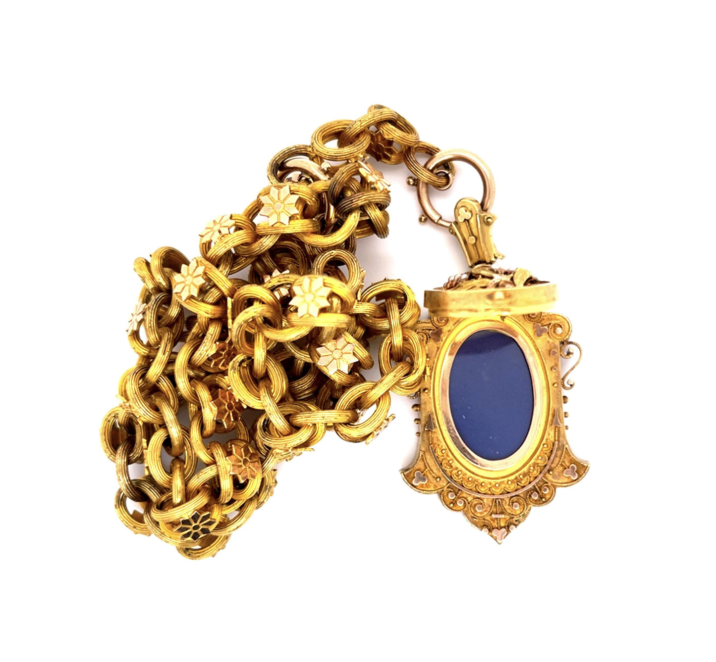 Original Victorian 14KY Locket Pendant Necklace (Antique 1860s)
