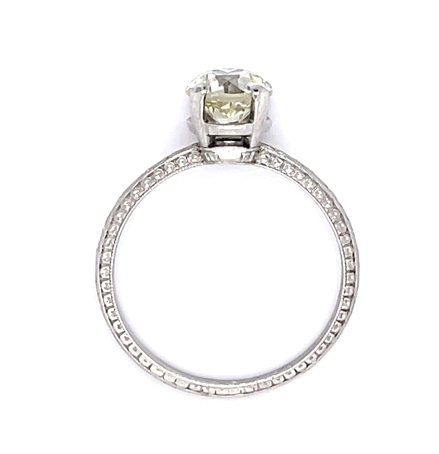 Tiffany & Co Original Art Deco 1.26ct I-J VS Euro Diamond (No Cert) PT Ring