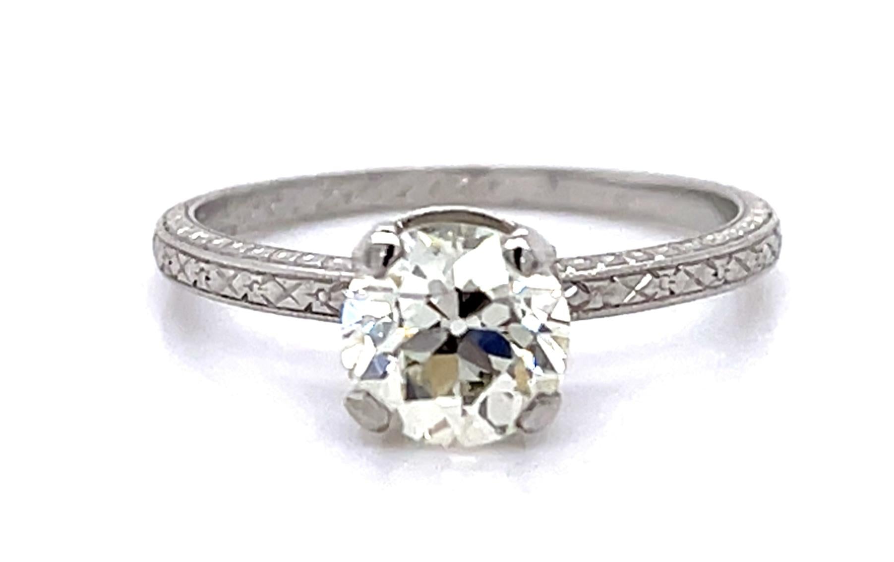 Tiffany & Co Original Art Deco 1.26ct I-J VS Euro Diamond (No Cert) PT Ring