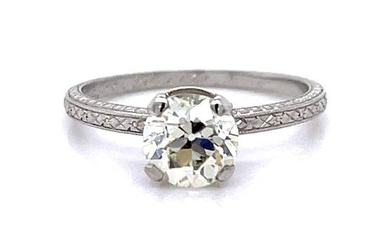 Tiffany & Co Original Art Deco 1.26ct I-J VS Euro Diamond (No Cert) PT Ring