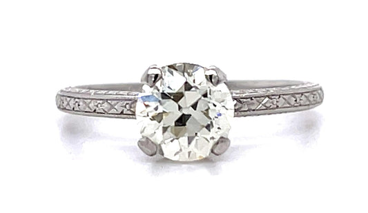 Tiffany & Co Original Art Deco 1.26ct I-J VS Euro Diamond (No Cert) PT Ring