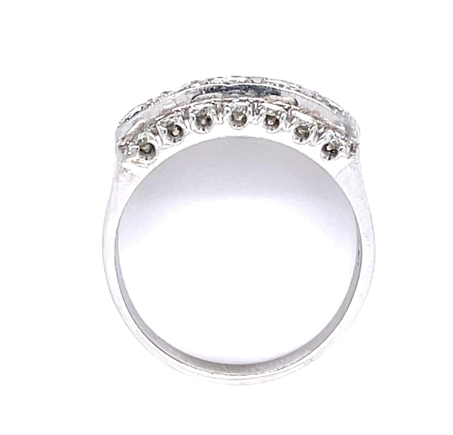 1.60ct Diamond 14KW Three Row Band Ring (Vintage 1960s)
