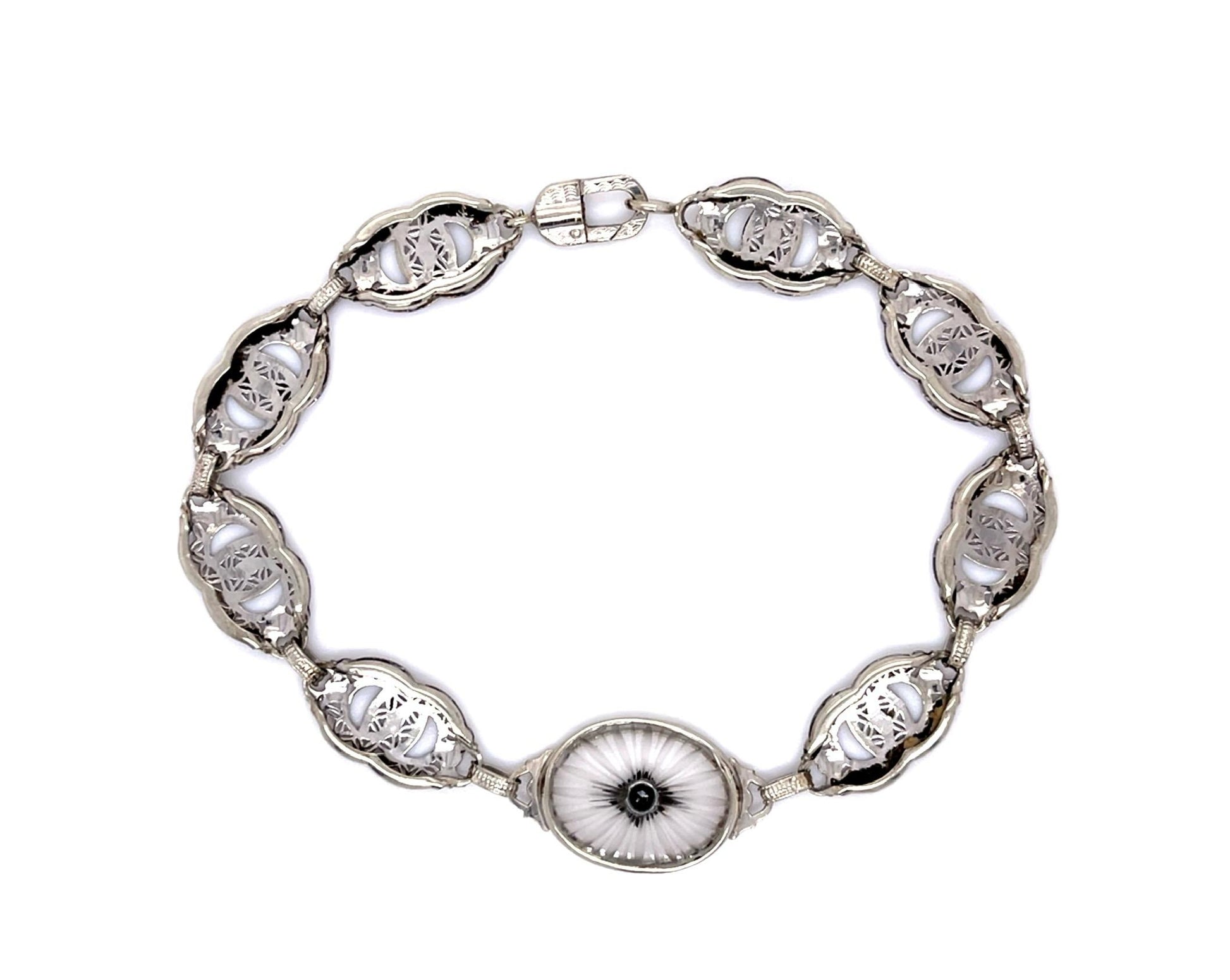 Art Deco .03ct Diamond 10KW Bracelet (Vintage 1930s)