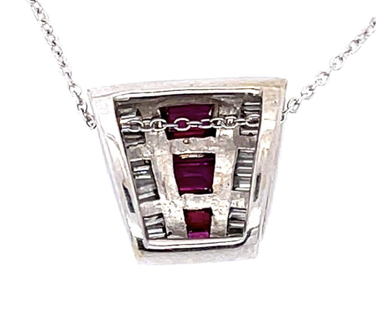 1ct Ruby .80ct Diamond 14KW Pendant