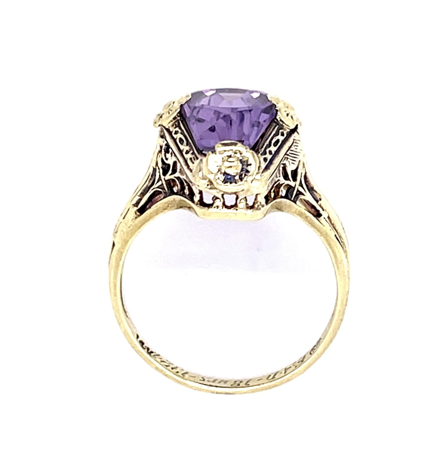 Original Art Deco 4ct Amethyst Ring (Antique 1920s)