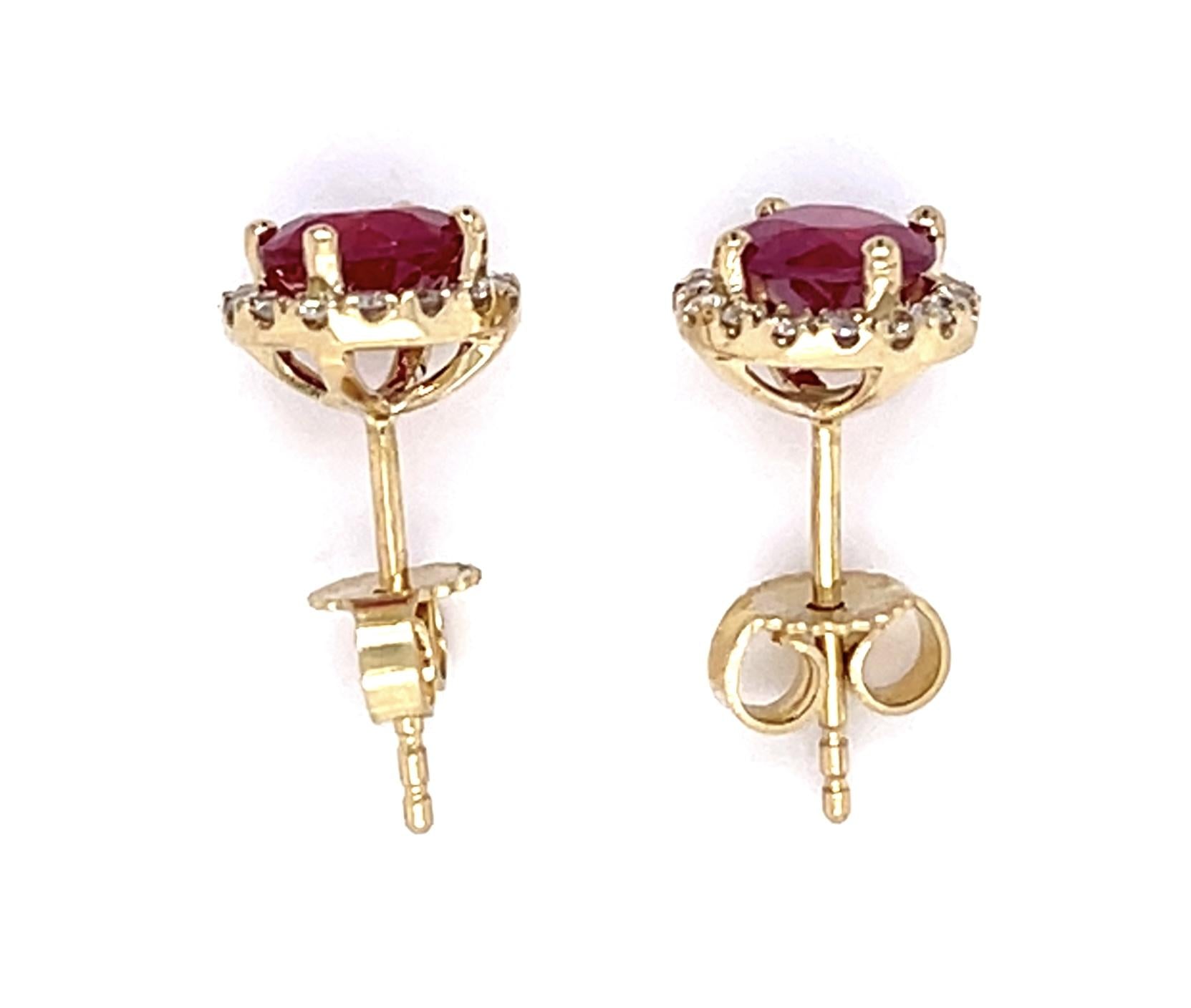 2ct Ruby 14KY Stud Earrings