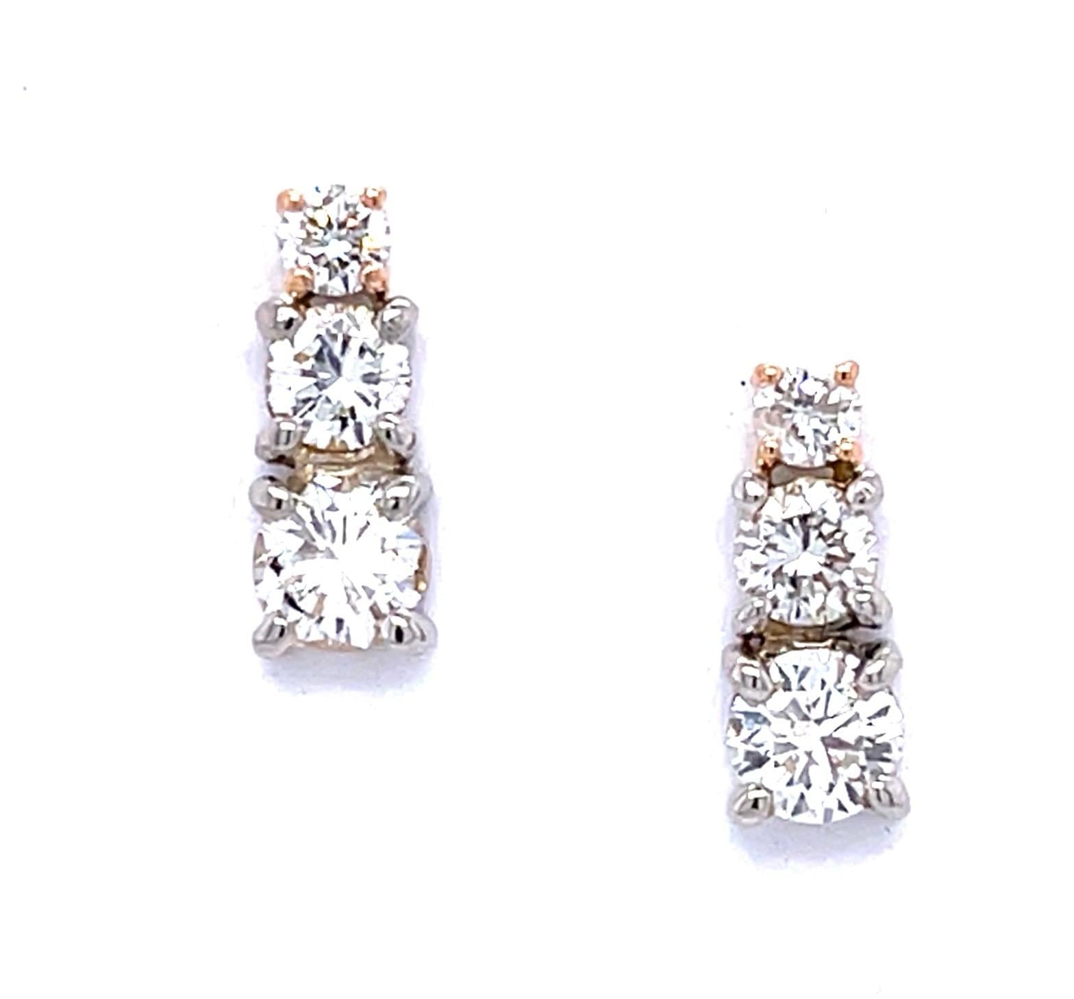 1.10ct Diamond 14KY+18KY Earrings