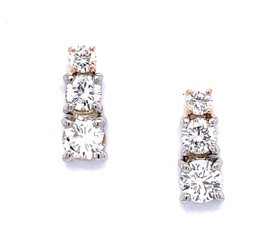 1.10ct Diamond 14KY+18KY Earrings