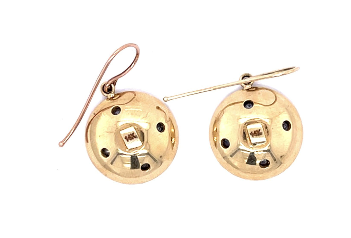 .90ct Montana Sapphire 14KY Starburst Domed Drop Earrings (Antique 1910s)