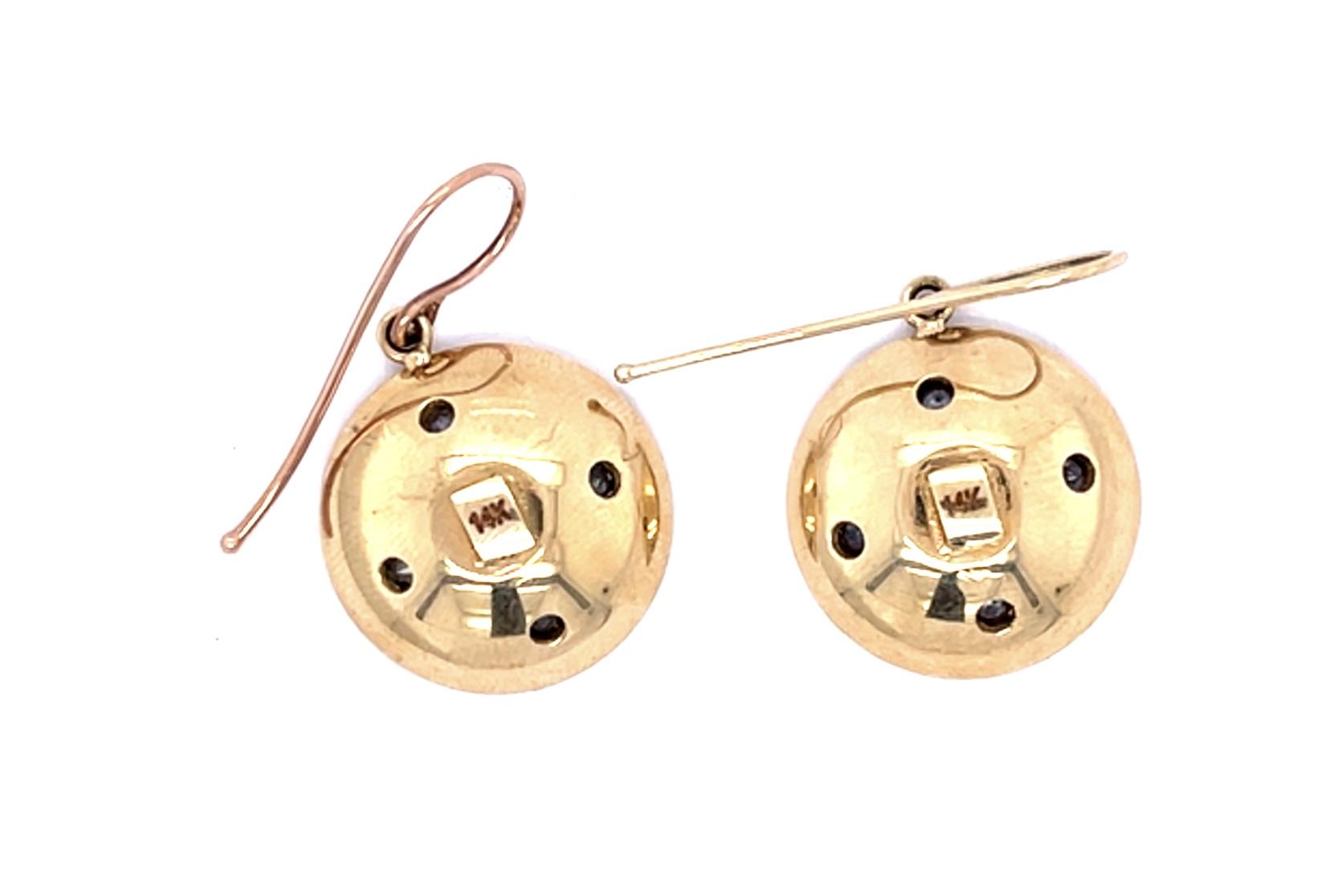 .90ct Montana Sapphire 14KY Starburst Domed Drop Earrings (Antique 1910s)