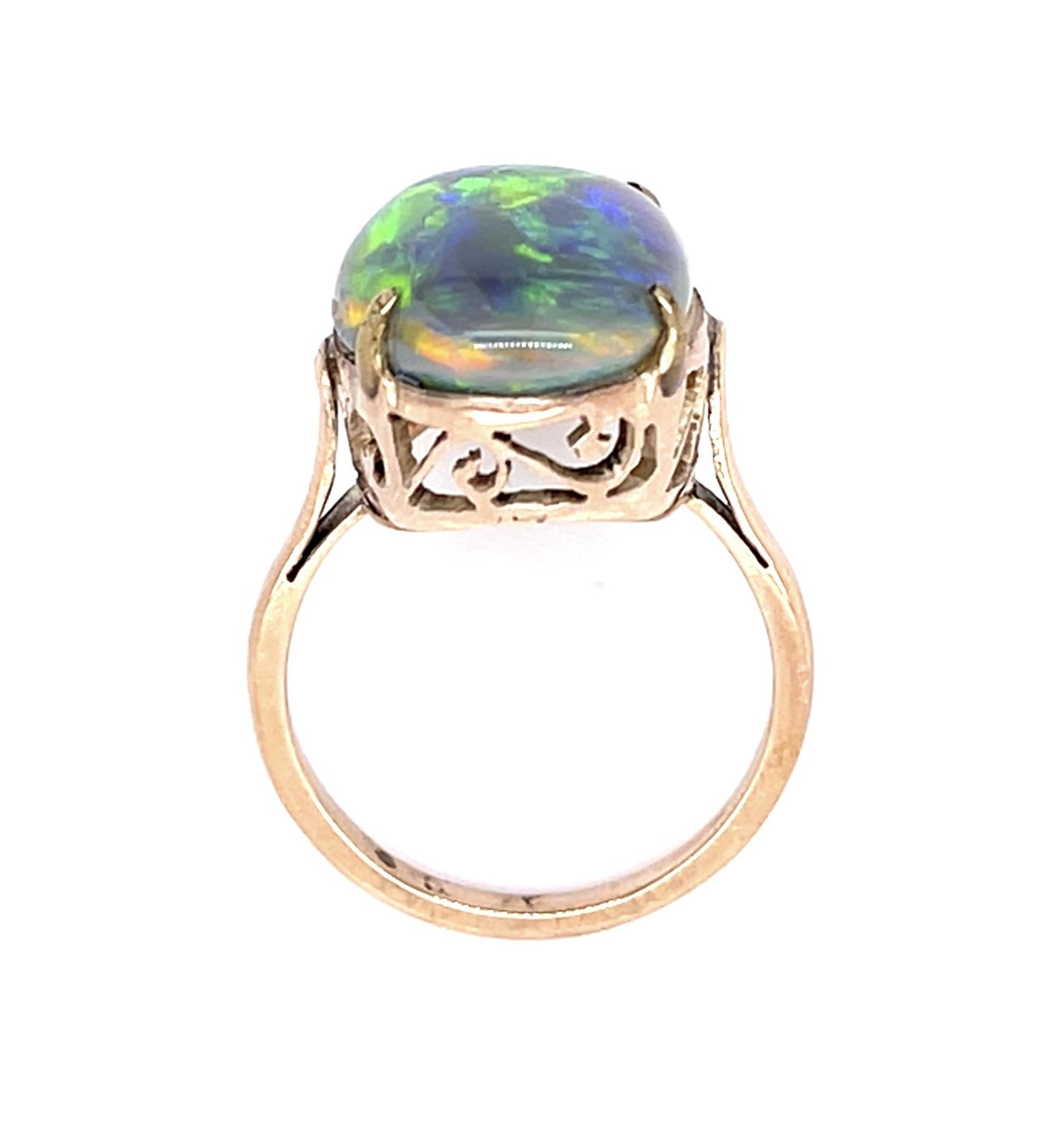7.91ct Semi Black Australian Opal 14KY Ring