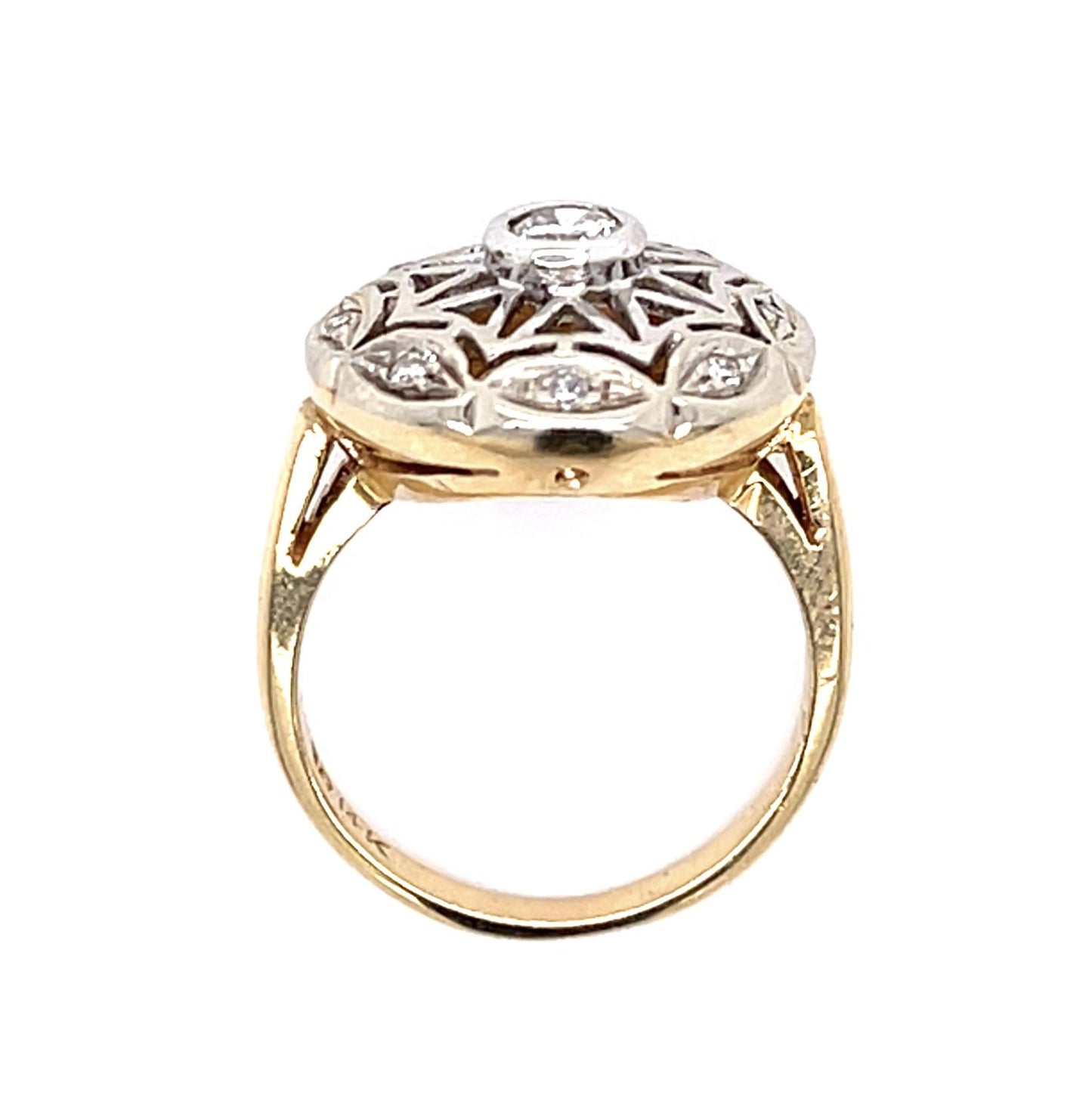 Original Edwardian .20ct Center Dia 14K2 Tone (Vintage 1900s)