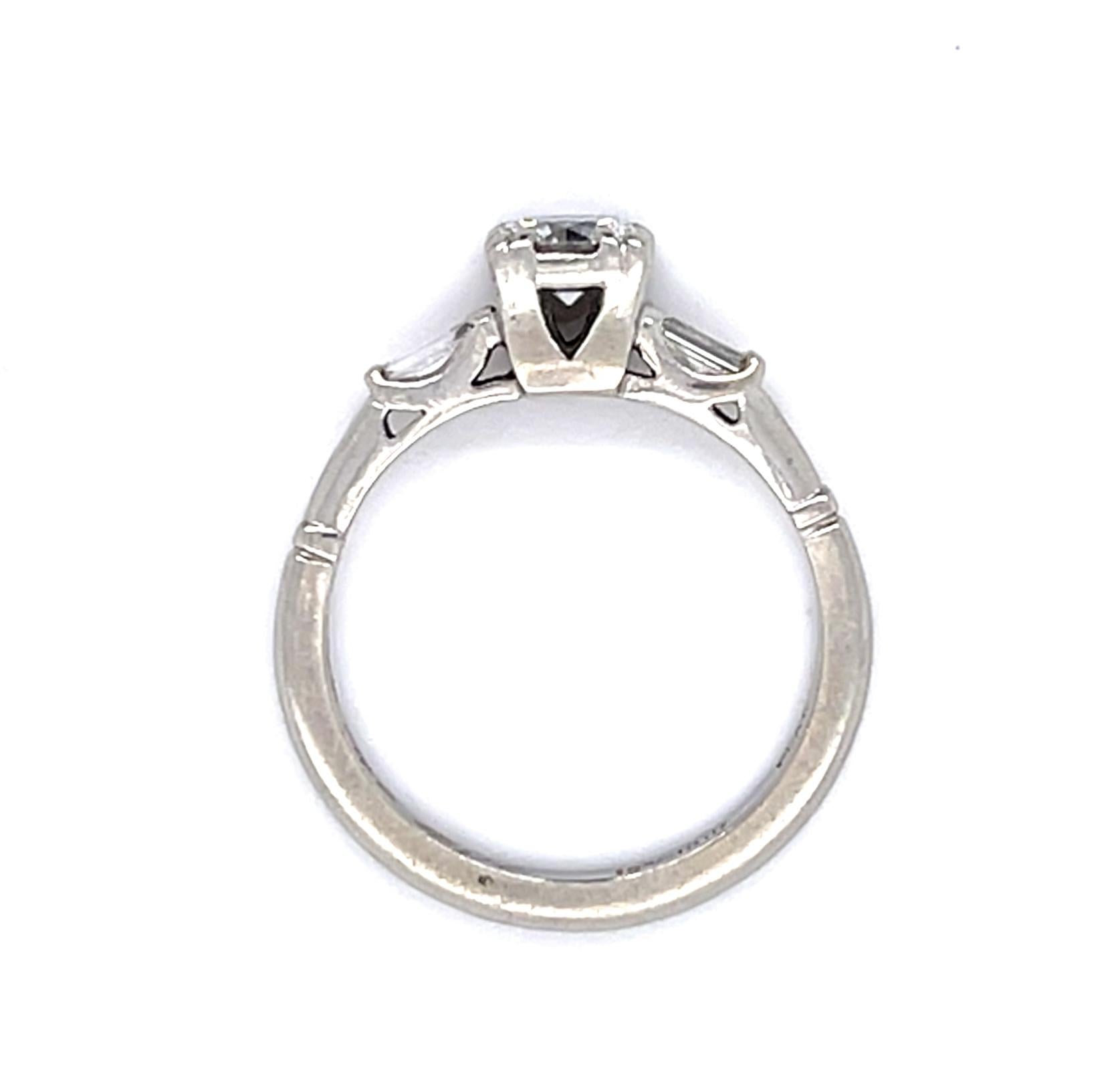 Original Art Deco .45ct Center Diamond PT Ring (Vintage 1930s)