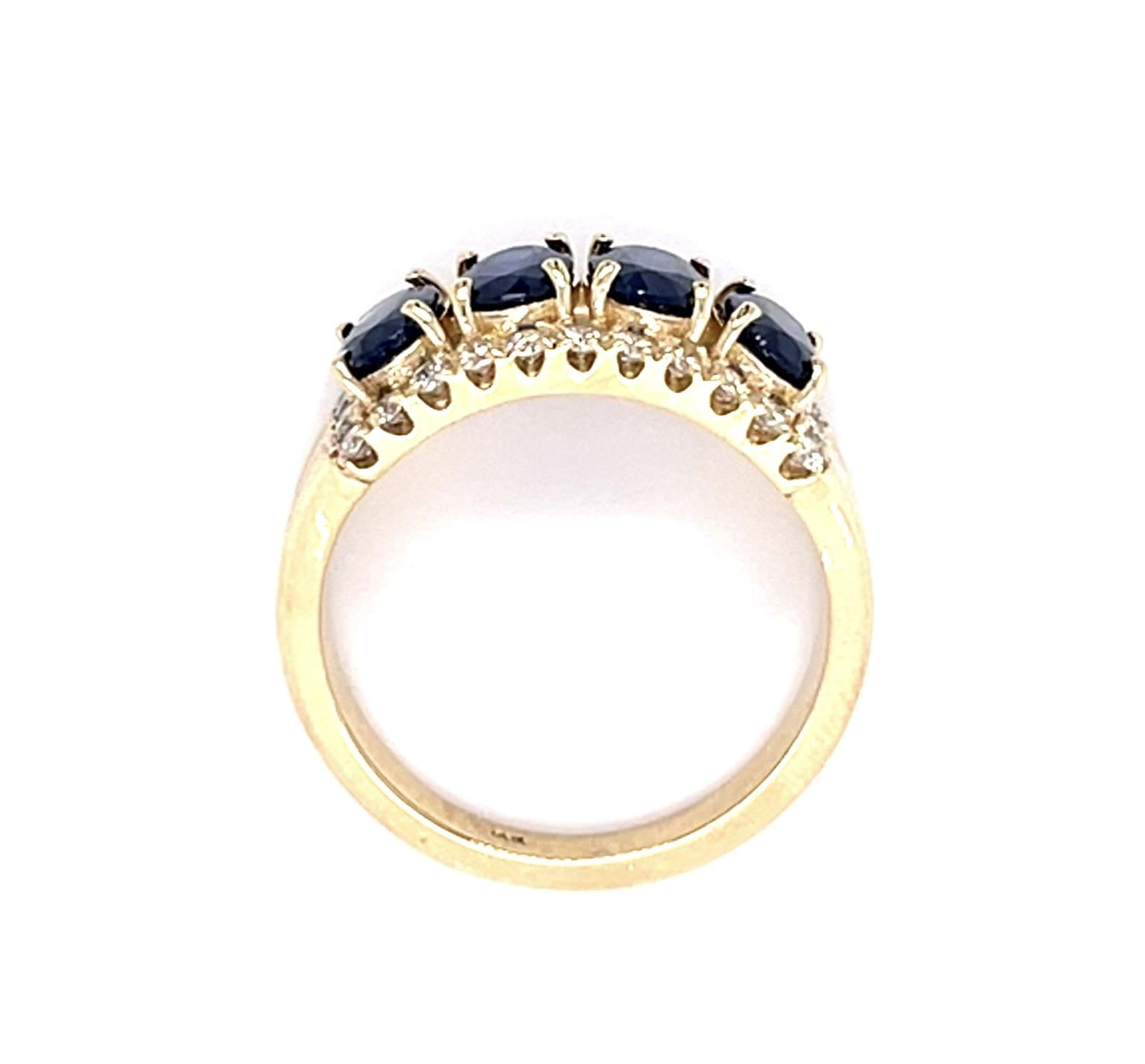 2.38ct Sapphire 14KW Ring .39ct Side Diamond