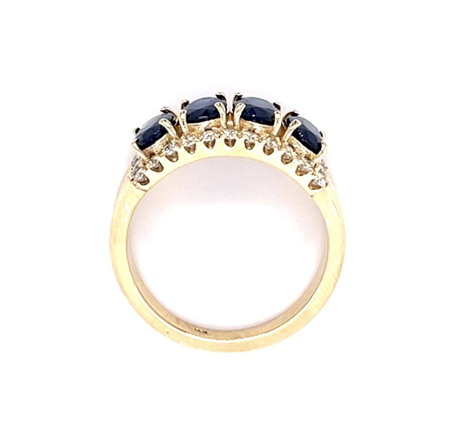2.38ct Sapphire 14KW Ring .39ct Side Diamond