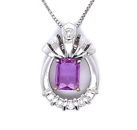 1.84ct Heated Madagascar Pink Sapphire 18KW Pendant