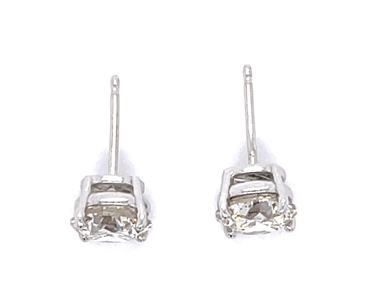 2.10ct Round Diamond 14KW Stud Earrings