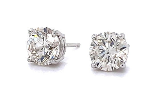 2.10ct Round Diamond 14KW Stud Earrings