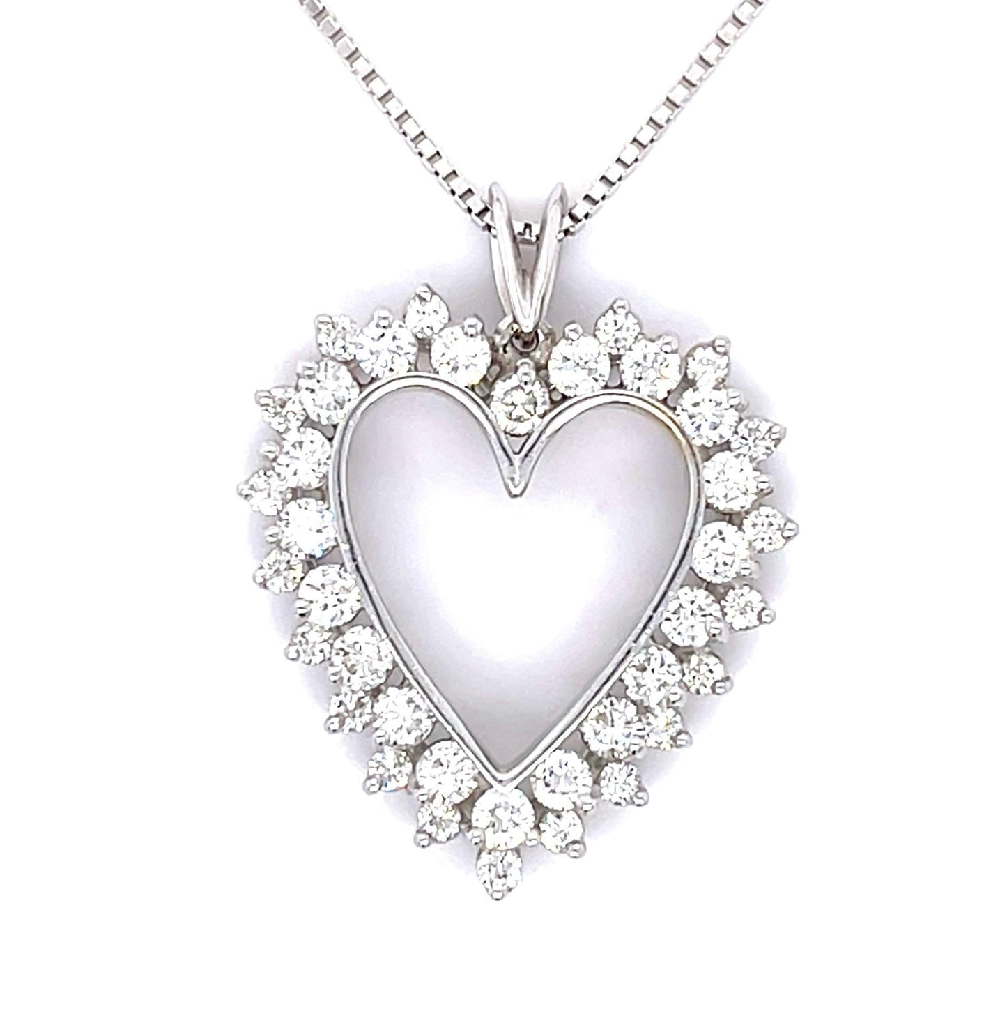 2.40ct Diamond 14KW Heart Pendant