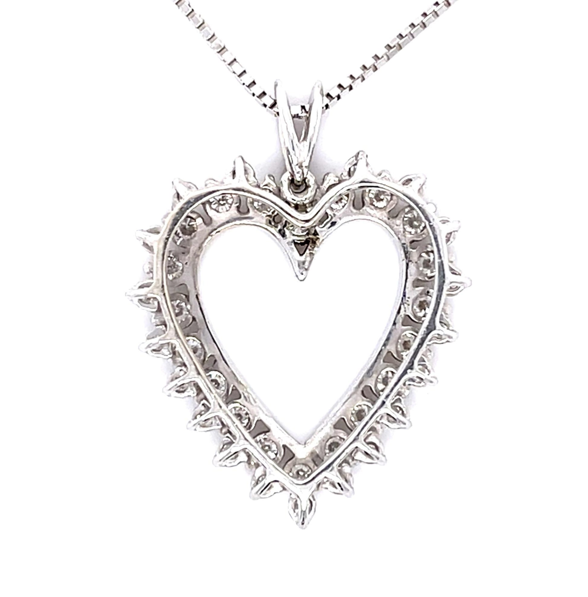 2.40ct Diamond 14KW Heart Pendant