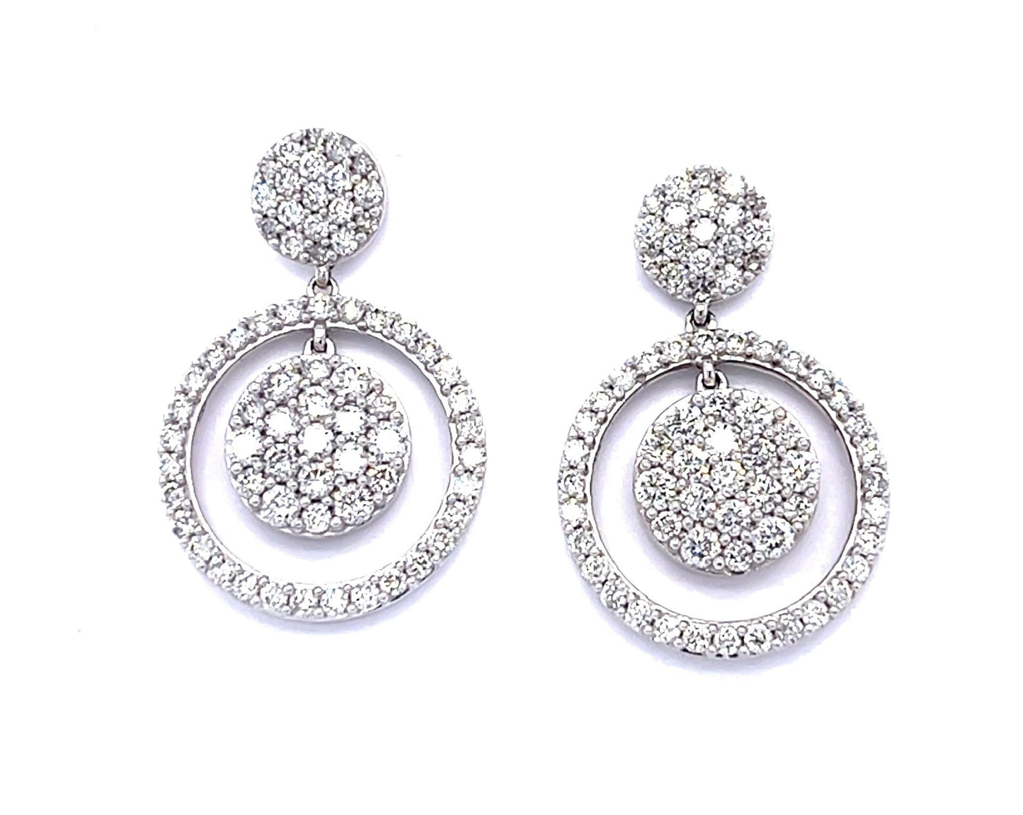 2ct Diamond 14KW Hoop Earrings