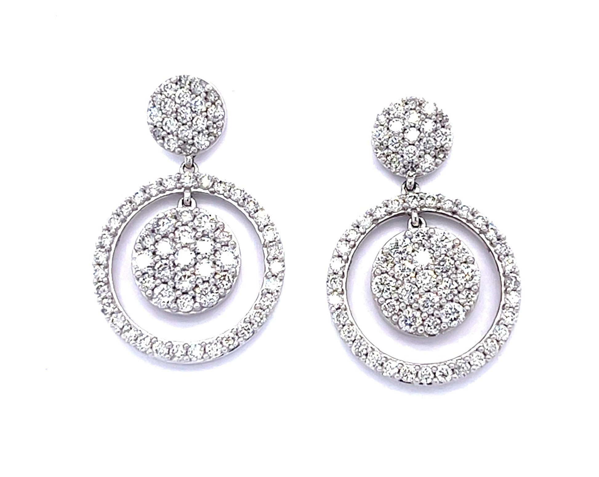 2ct Diamond 14KW Hoop Earrings