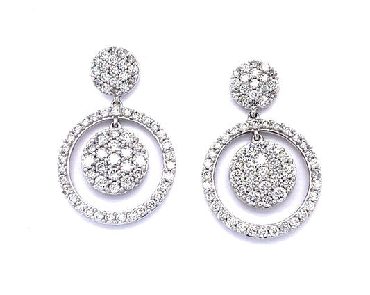 2ct Diamond 14KW Hoop Earrings