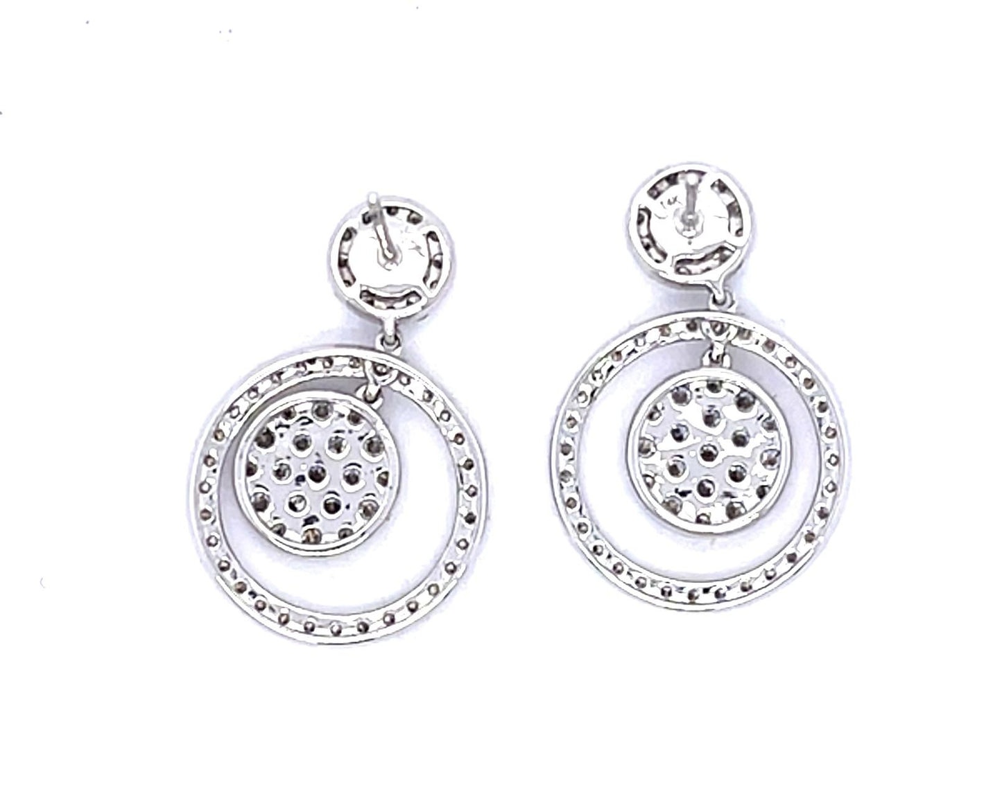2ct Diamond 14KW Hoop Earrings