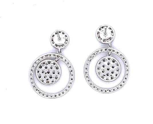 2ct Diamond 14KW Hoop Earrings