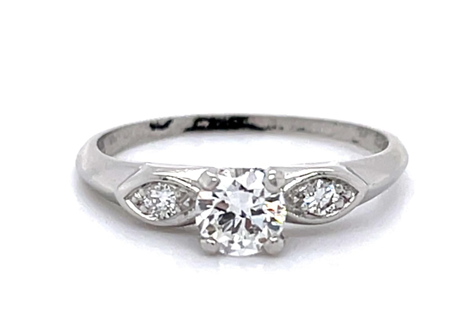 .44ct European Diamond PT Ring (Vintage 1940s)