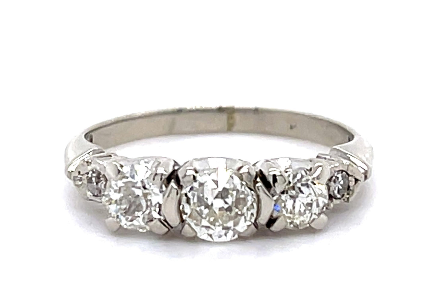 Original .86ct European Diamond 14KW Ring (Vintage 1940s)