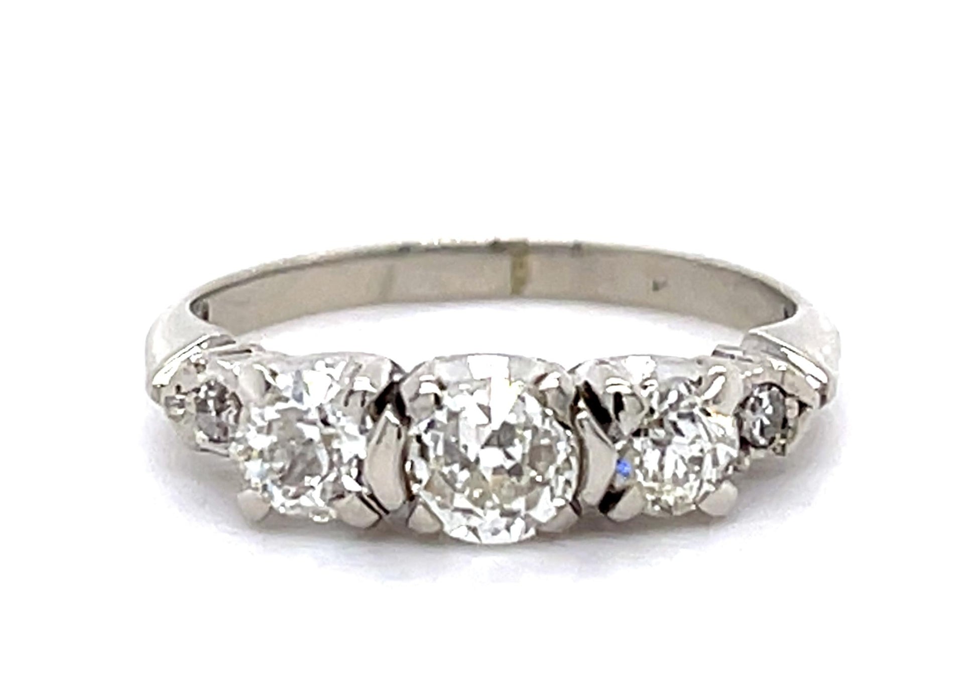 Original .86ct European Diamond 14KW Ring (Vintage 1940s)