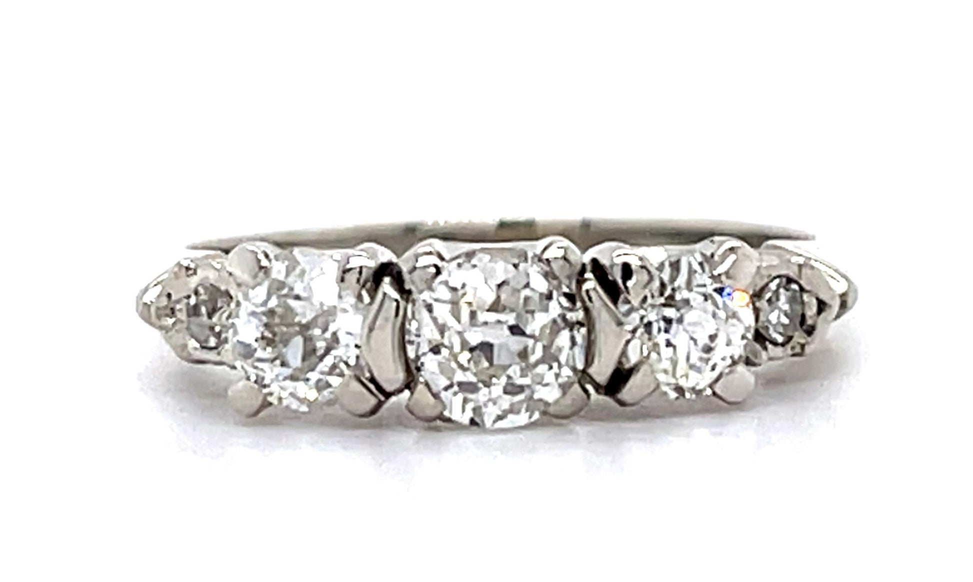 Original .86ct European Diamond 14KW Ring (Vintage 1940s)
