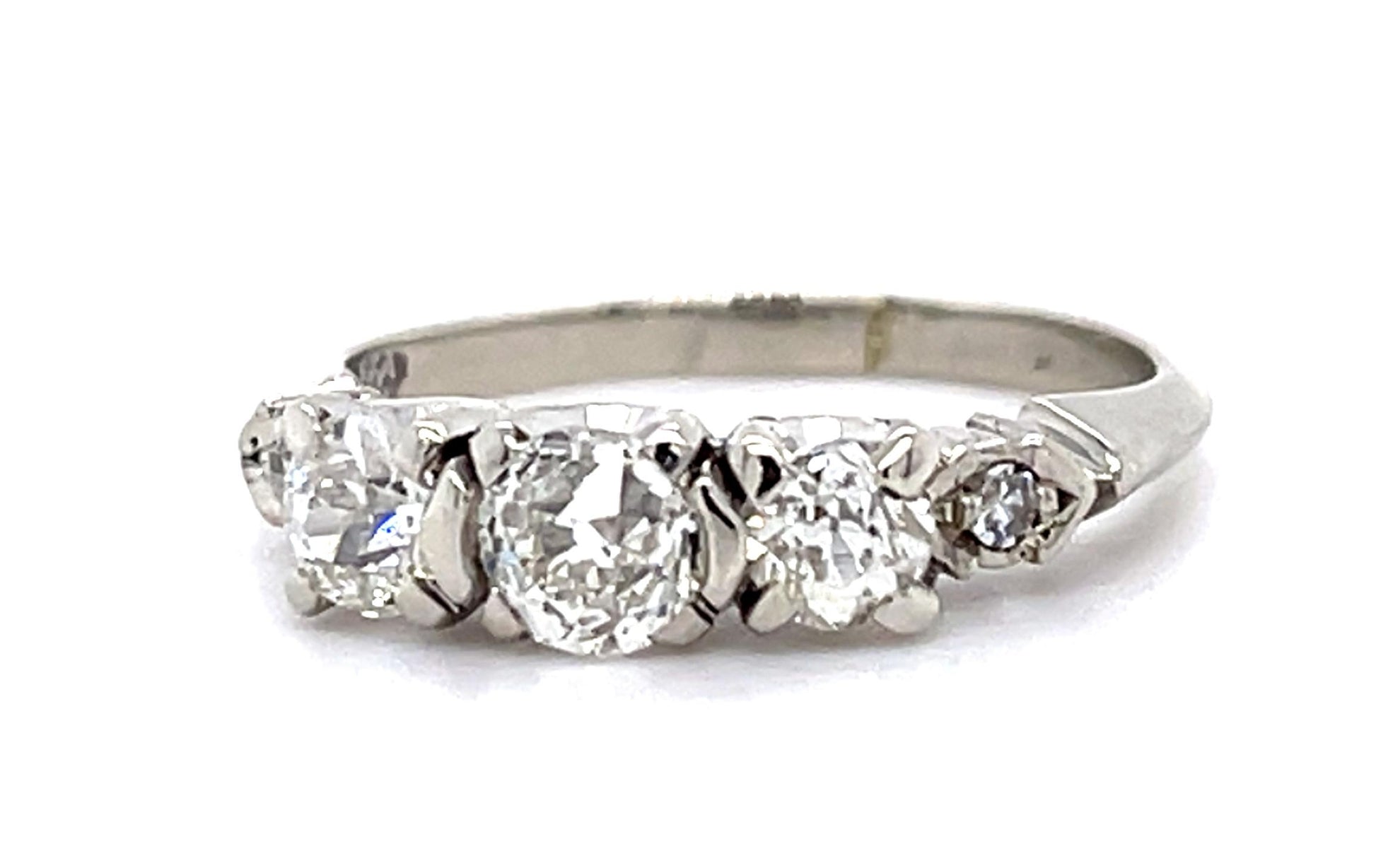 Original .86ct European Diamond 14KW Ring (Vintage 1940s)