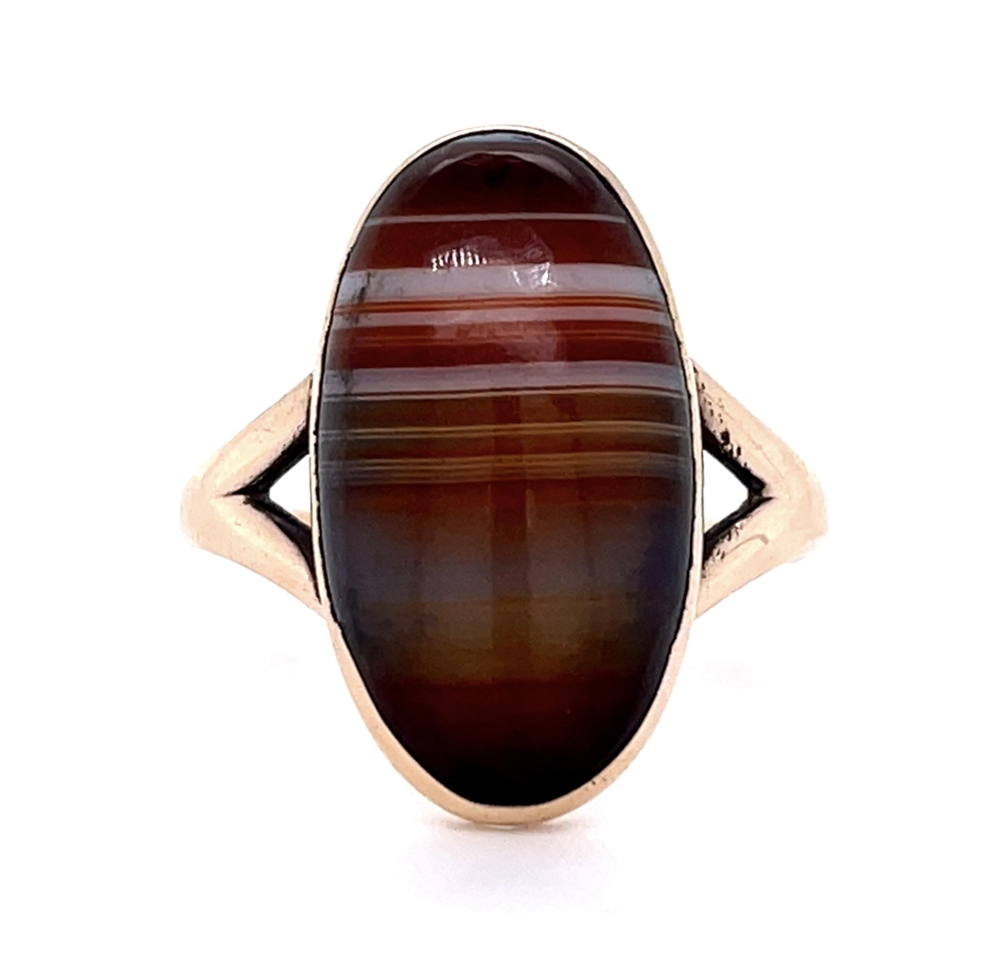 Original Victorian Agate 14KY Ring (Antique 1880s)